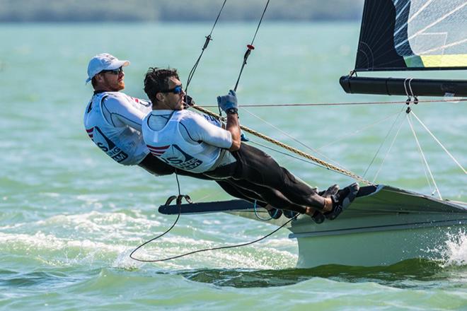 Fred Strammer (Nokomis, Fla.) and Trevor Burd (Marblehead, Mass.), Men’s 49er. © Jen Edney / US Sailing Team